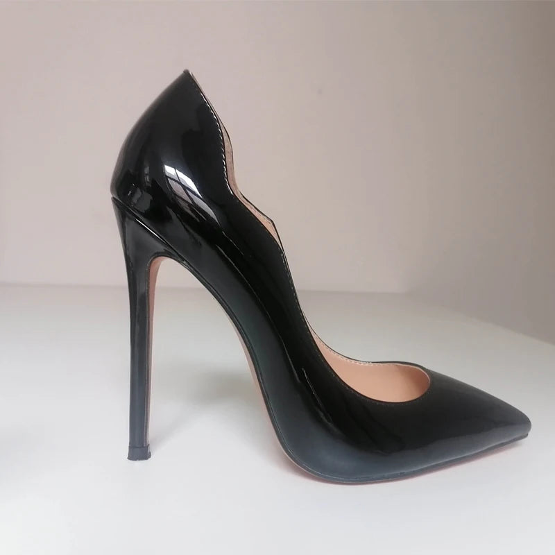 "Women’s Pointed Toe 12CM Stiletto Heels – Sexy Gradient Colorful Slip-On Pumps for Wedding & Party Fashion"