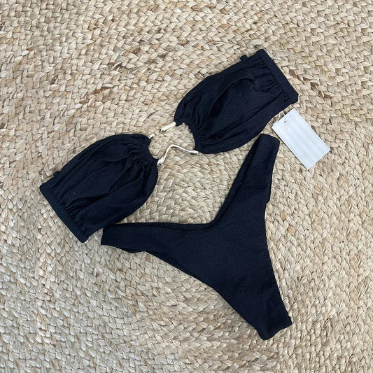 "2025 Sexy Push-Up Bikini Set for Women – Brazilian Bandeau Swimsuit Beachwear"
